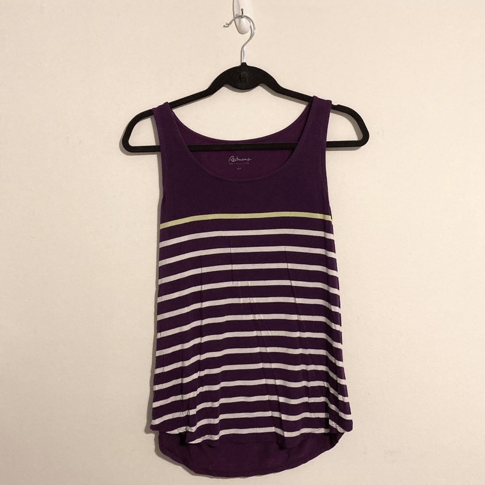 Reitmans Purple White Stripe Sleeveless Top